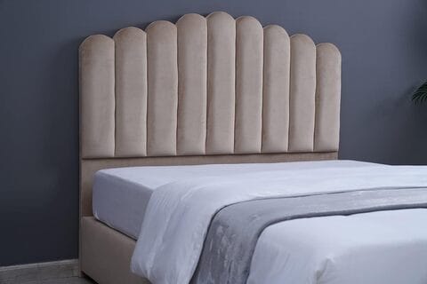 Beige twin deals bed frame