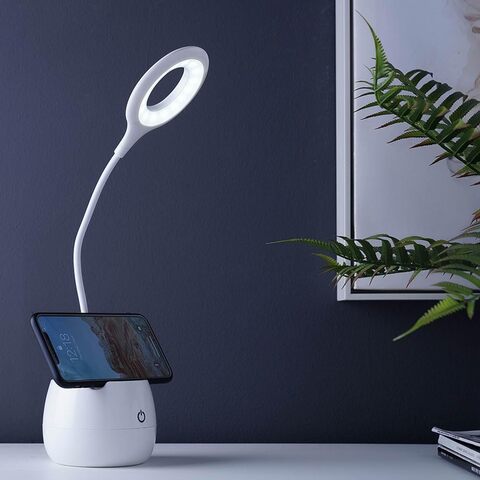 Desk lamp with deals storage