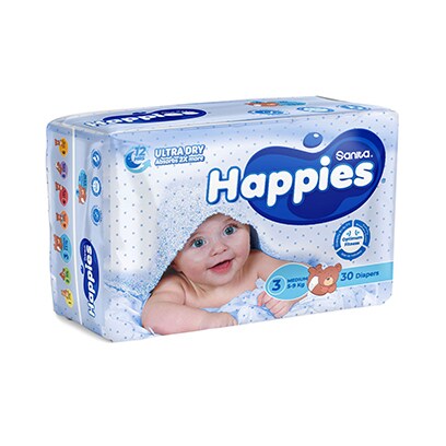 Happies Medium Diapers 30 Pads