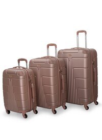 Senator Travel Bags Suitcase A1012 3 Pcs Hard Casing Trolley Luggage Set Rose Gold