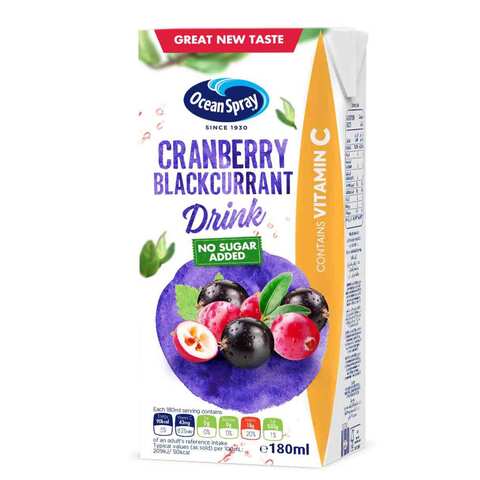 Cranberry Blackcurrant Drink with no added sugar 180ml