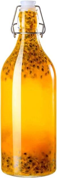 Star Cook Air-Tight 1L Flip Top Glass Bottle, Brewing Bottles For Kombucha, Kefir, Beer, Soda, Juice, Water, Clear 1L (2PCS)