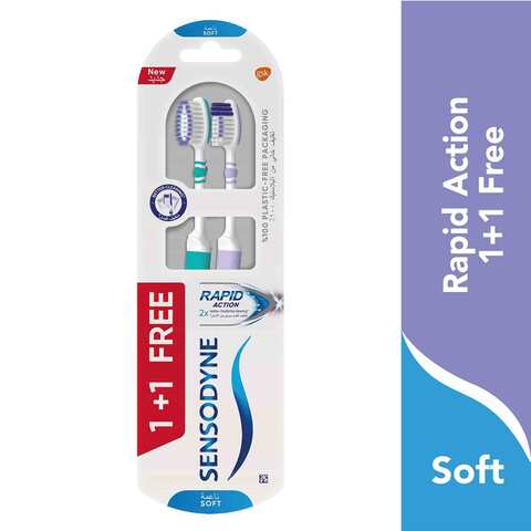 Sensodyne Rapid Action Soft Toothbrush White 2 count