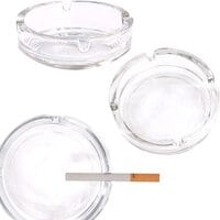Glass Ashtrays for Cigarettes, Portable Decorative Modern Ashtray for Home Office Indoor Outdoor Patio Use, Fancy Cute Cool Ash Tray,Plain Design（S)(L-10CM*W-10CM*H-3CM)