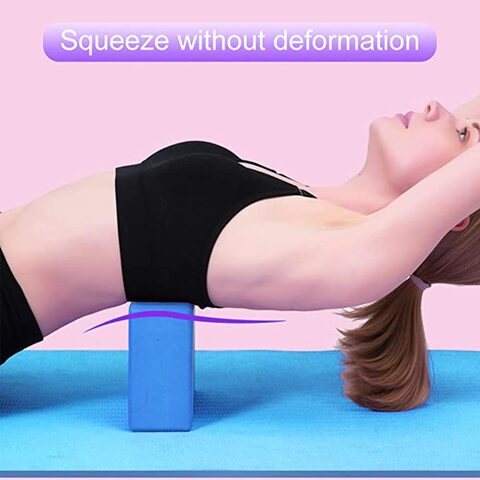 SKY-TOUCH Yoga Block Brick 2 Pack, Non-Slip Yoga Block Brick Foam Home Exercise Fitness Gym High Density EVA Foam Blocks for Improve Stretching Yoga/Pilates/Fitness 9&quot;x6&quot;x3&quot;(Blue)