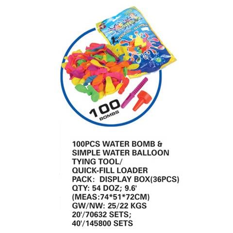 Chamdol 100 Pcs Water Bomb Tool Fil (Randomly Assorted)
