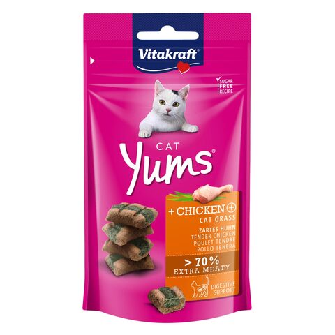 Vitakraft Cat Yums Extra Meaty Chicken And Cat Grass Snacks For Cat 40g