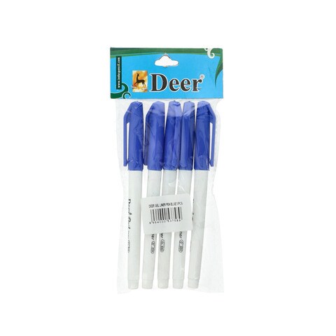 Deer Gel Liner Pen Blue 5 Pcs