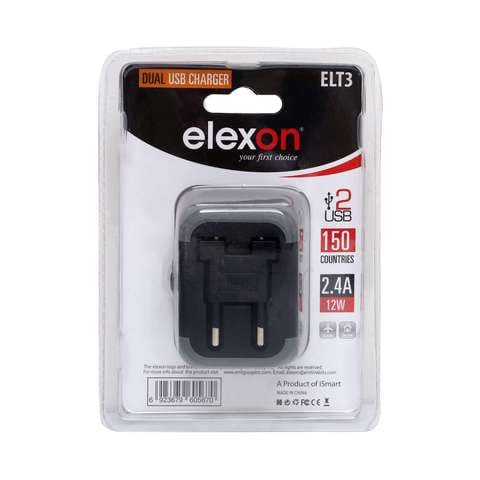 Elexon Universal Travel Adaptor With 2 USB