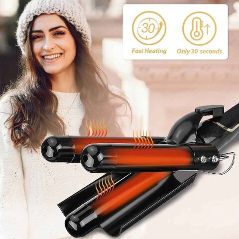 Oval curling outlet iron