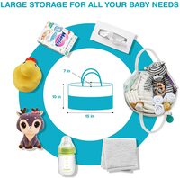 Aiwanto 2Pcs Storage Basket and Baby Diaper Caddy Organizer for Baby Items  Storage Bag Baby Diaper Organizer Diaper Storage Basket Nursery Diaper Organizer for Newborn Boys Girls Storage Basket