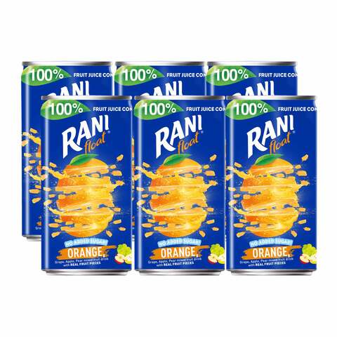 Buy Rani Float Orange No Added Sugar 180ml x6 in Saudi Arabia