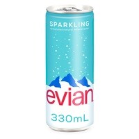 evian Sparkling Carbonated Natural Mineral Water 330ml Pack of 24
