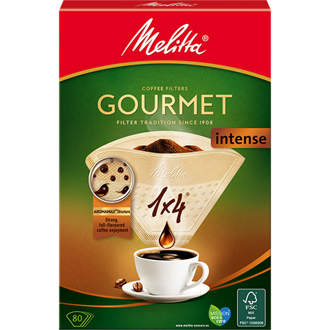 Melitta Gourmet Intense Coffee Filters (Size 1x4 - 80 pack)
