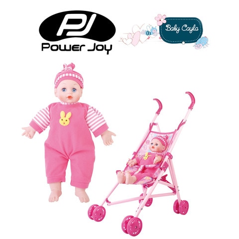 Power Joy Baby Cayla Trolley With Doll Pink 36cm