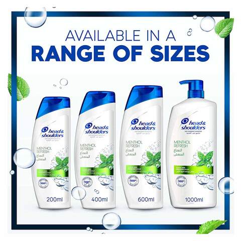 Buy Head & Shoulders Menthol Refresh Anti-Dandruff Shampoo for A Cool and  Energized Scalp - 1000 ml Online - Shop Beauty & Personal Care on Carrefour  Egypt