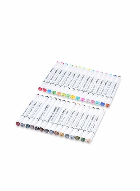 Generic 30-Piece Dual Twin Tip Marker Pen Set Multicolour