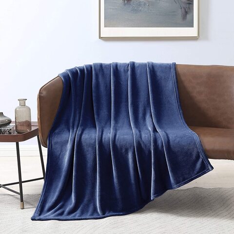 Generic Love&#39;s Cabin Flannel Fleece Blanket Throw Size Navy Blue Throw Blanket For Couch, Extra Soft Double Side Fuzzy &amp; Plush Fall Blanket, Fluffy Cozy Blanket  (Lightweight, Non Shedding)