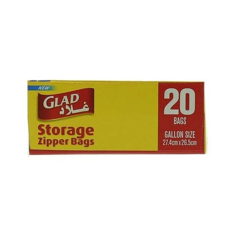 Glad Zipper Storage Clear 20 Bags