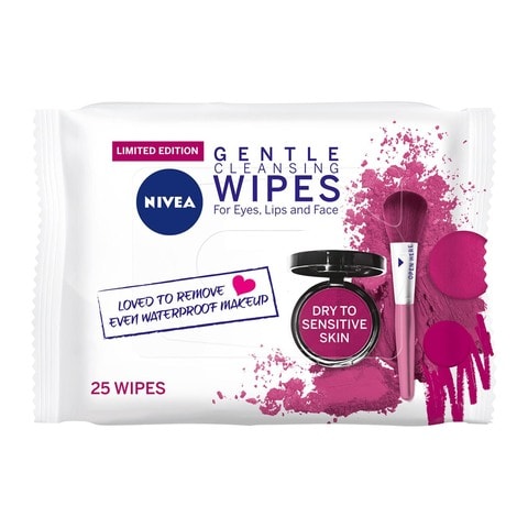 NIVEA Face Wipes, Gentle Cleansing 3-in-1, Dry &amp; Sensitive Skin, 25 Wipes