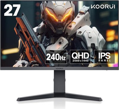 KOORUI 24-Inch Curved Computer Monitor- Full HD 1080P 60Hz Gaming Monitor  1800R LED Monitor HDMI VGA, Tilt Adjustment, Eye Care, Black 24N5C