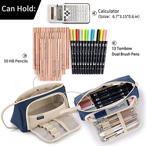 Large Pencil Case Big Capacity Pencil Bag Large Storage Pouch Multi-layer  Desk Organizer Canvas Marker Pen Case Simple Stationery Bag Pencil Holder  (Purple) price in UAE,  UAE