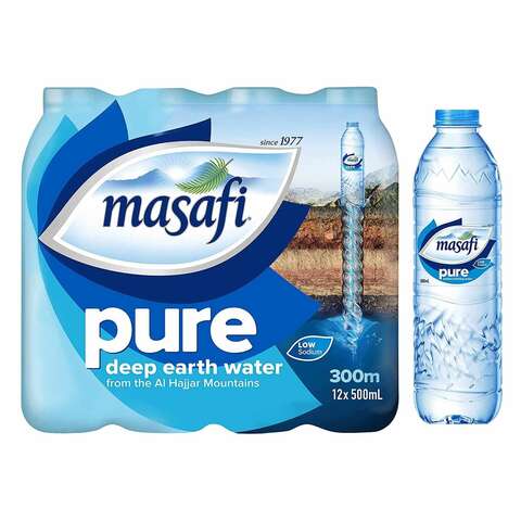 Masafi Pure Deep Earth Bottled Drinking Water 500ml Pack of 12