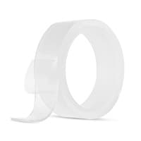 Generic-Adhesive Tape 1m/3.3ft Washable Traceless Double-sided Removable Reusable Anti-slip Transparent Nano Gel Tape Pad 2mm Thickness Strong Adhesive Sticky Strips Grip for Fixing Carpet Mats Photos