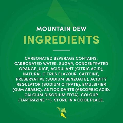 Mountain Dew Carbonated Soft Drink Mini Can 155ml Pack of 15