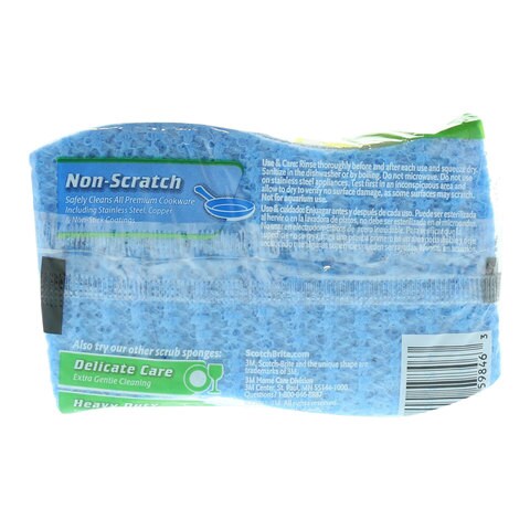 Scotch-Brite No-Scratch Multi-Purpose Scrub Sponge Blue Pack of 3