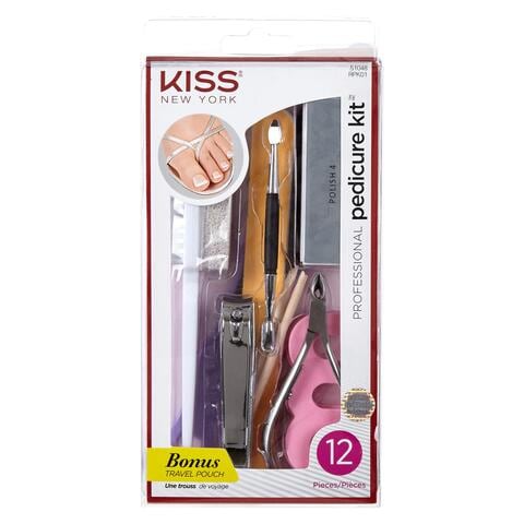 Kiss Professional Pedicure Kit With Travel Pouch RPK01 Multicolour 12 PCS