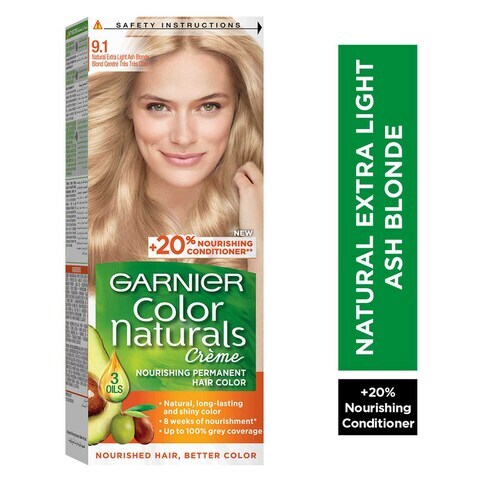 Garnier Color Naturals Creme Nourishing Permanent Hair Colour 9.1 Natural Extra Light Ash Blonde