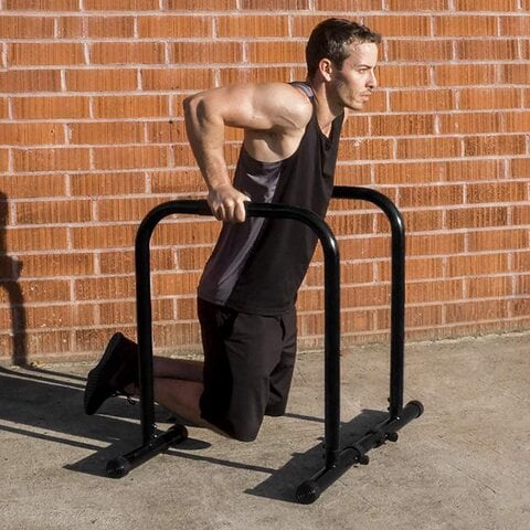 Sky Land Fitness Heavy Duty Dip Stands, Portable Functional Stength Training Dip Stand With Safety Connector, Workout Dip Bar Station Stabilizer Parallettes Push Up Stand Black, EM-1870