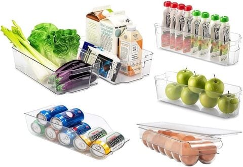 14 Pack Fridge Organizer, Stackable Refrigerator Organizer Bins with Lids,  BPA-Free Fridge Organizers and Storage Containers for Fruit, Vegetable