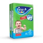 Buy Fine Baby Diapers, DoubleLock Technology, Size 3, Medium 4 ndash 9kg, Jumbo Pack of 52 diapers in Kuwait