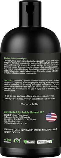 Oladole Natural, Liquid Chlorophyll Mint Flavor Support Detoxification 300ml