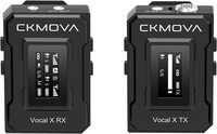 CKMOVA   Vocal X V1 2.4G Dual Channel Wireless Microphone System   1Transmitter-1Receiver   OLED Display-100m Distance - 5ms Low Latency   600mAh/10Hrs   for Camera,Mobile,PC Mixers   Black