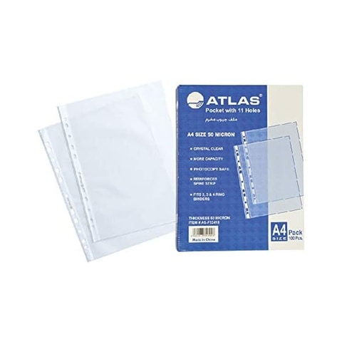 Atlas A4 Pocket Clear 100 PCS