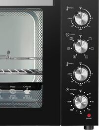 Nobel 7 In 1, 120 Liters Electric Oven With 4 Control Knobs, And Double Glass, 70-250&deg; AdjustableTemperature Control, 120 Min Timer With Bell Ring, 2 M Shape Heating Elements, 2800W NEO135PRO Black