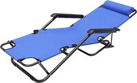 Egardenkart reclinable Camping Chair, Folding Camping Chairs for Adults with Armrests, Lightweight Portable for Beach, Perfect for Caravan trips, BBQs, Garden, Picnic,(Blue), Large