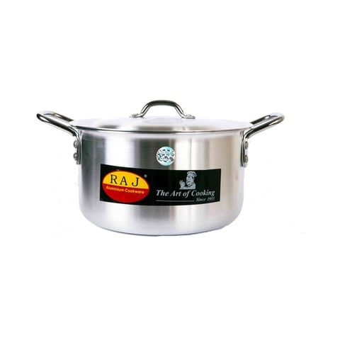 Raj Aluminium Cooking Pot Silver 26cm