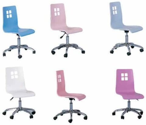 Kids Swivel Chairs Window Back Plastic (Middle Pink, plastic)