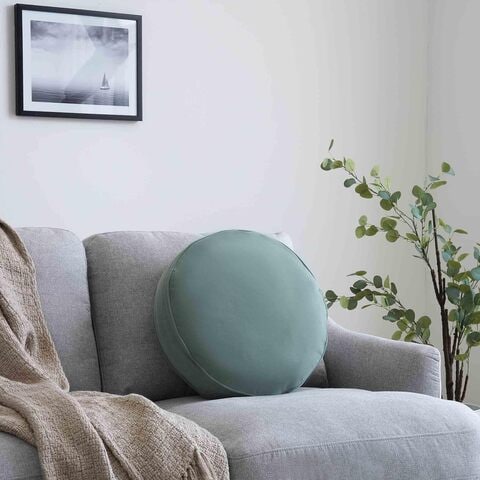 Round green 2024 velvet cushion