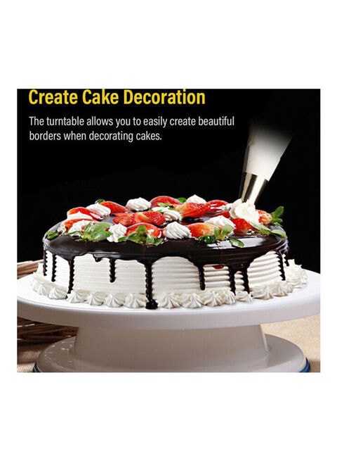 10.8 Inch Rotating Cake Turntable Revolving Cake Stand White