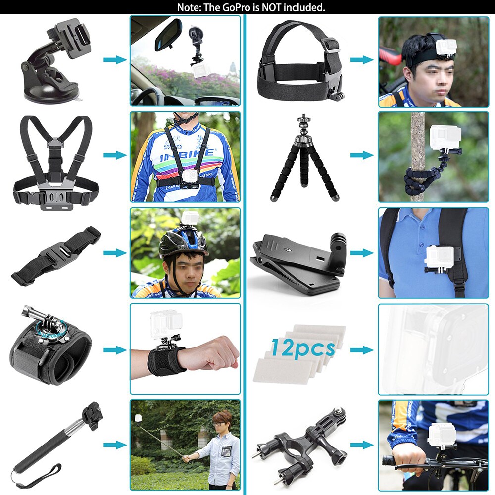 Buy Ozone Action Camera Accessories 50 In 1 Travel Kit For Gopro Hero 8 Black Hero 8 Max Hero 5 Hero 4 3 Gopro Session 18 Dji Yi Sjcam Sports Action
