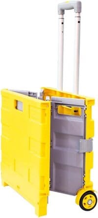 Berry Shopping Trolley 35KG Folding Storage Boot Cart Box - Yellow and Grey