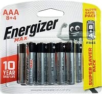 Energizer AAA Max Alkaline Batteries E92 BP12
