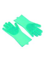 اشتري Generic Magic Silicone Gloves With Wash Scrubber Turquoise 240g في الامارات
