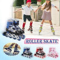 Adjustable Inline Skates, Beginners Roller Skates with PU Glow Wheel, ABEC -7 Bearing Roller Blades for Kid,Adults,Men, Women and Teens,Red,M