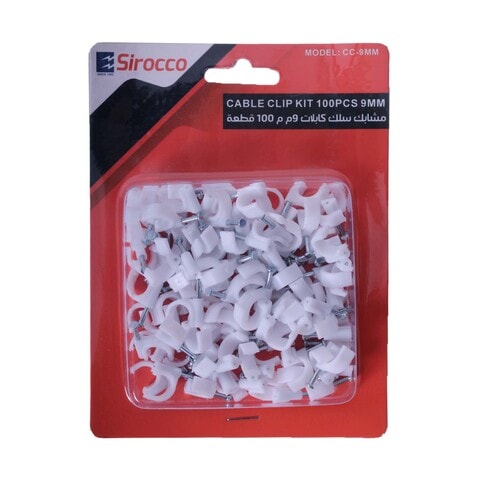 Sirocco Cable Clip Kit 100 Pieces Pack 9mm